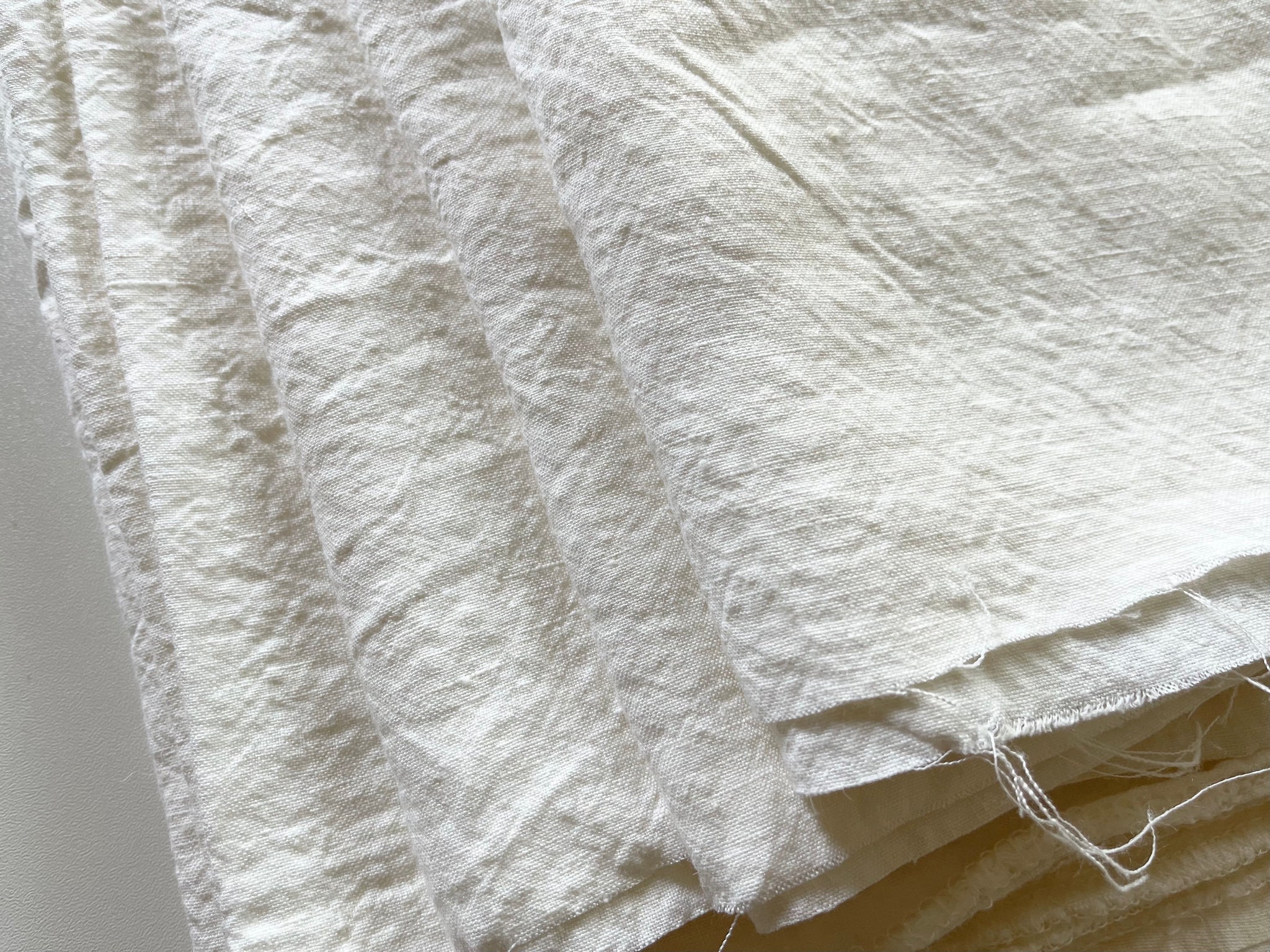 Linen Fabric Remnants - Ivory Stone Washed - approx. 2 yards