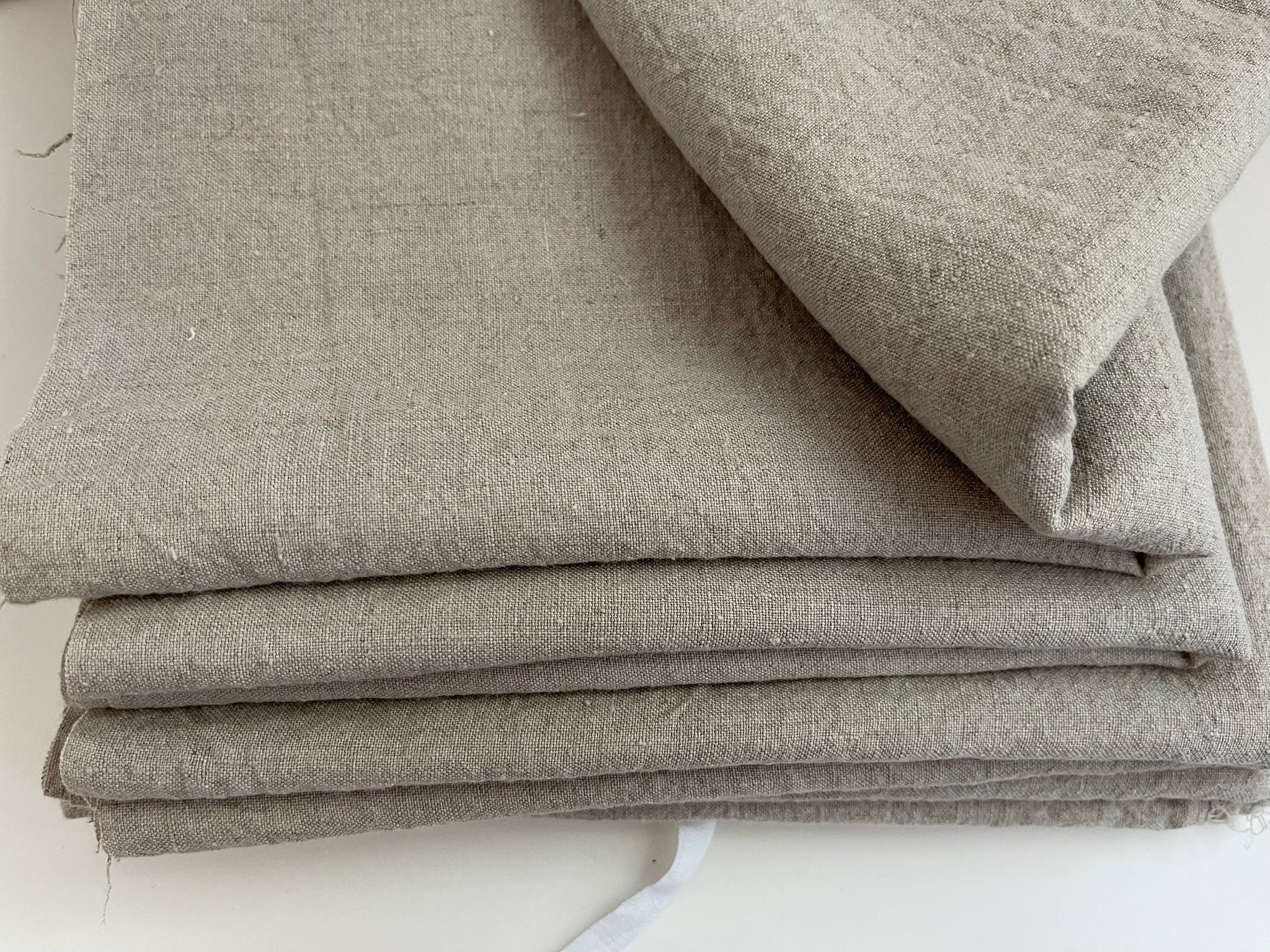 Linen Fabric Remnants - Natural Stone Washed - approx. 2 yards