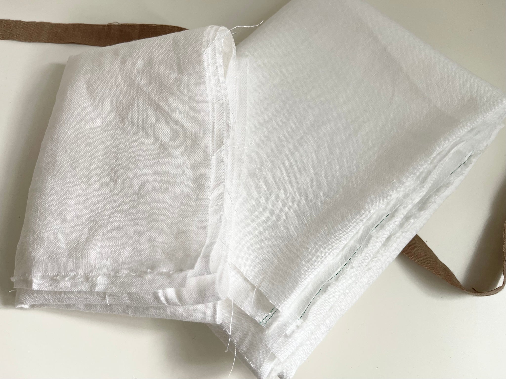 Linen Fabric Remnants - Pure White