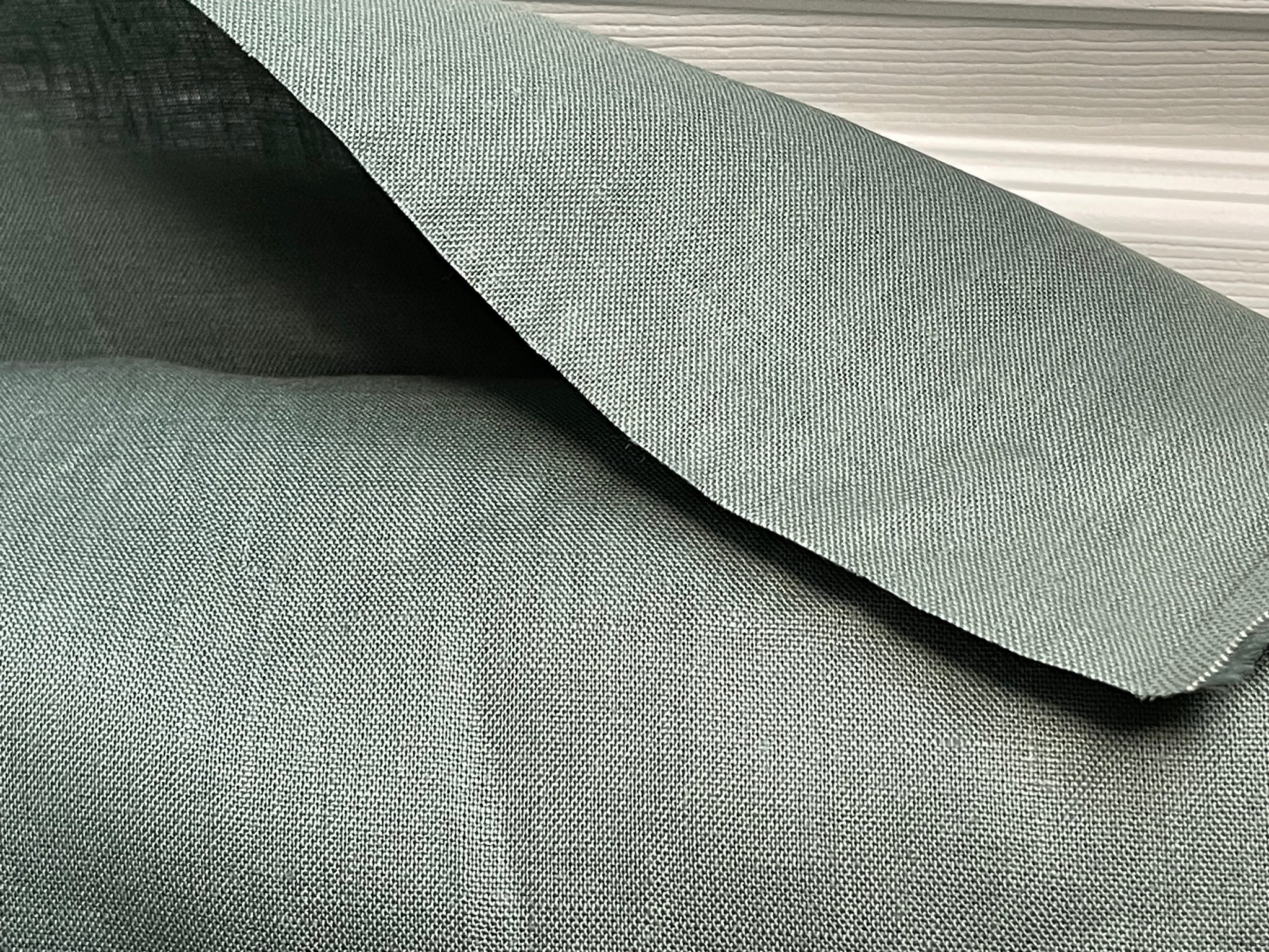 Green Linen Fabric - Heavy Weight