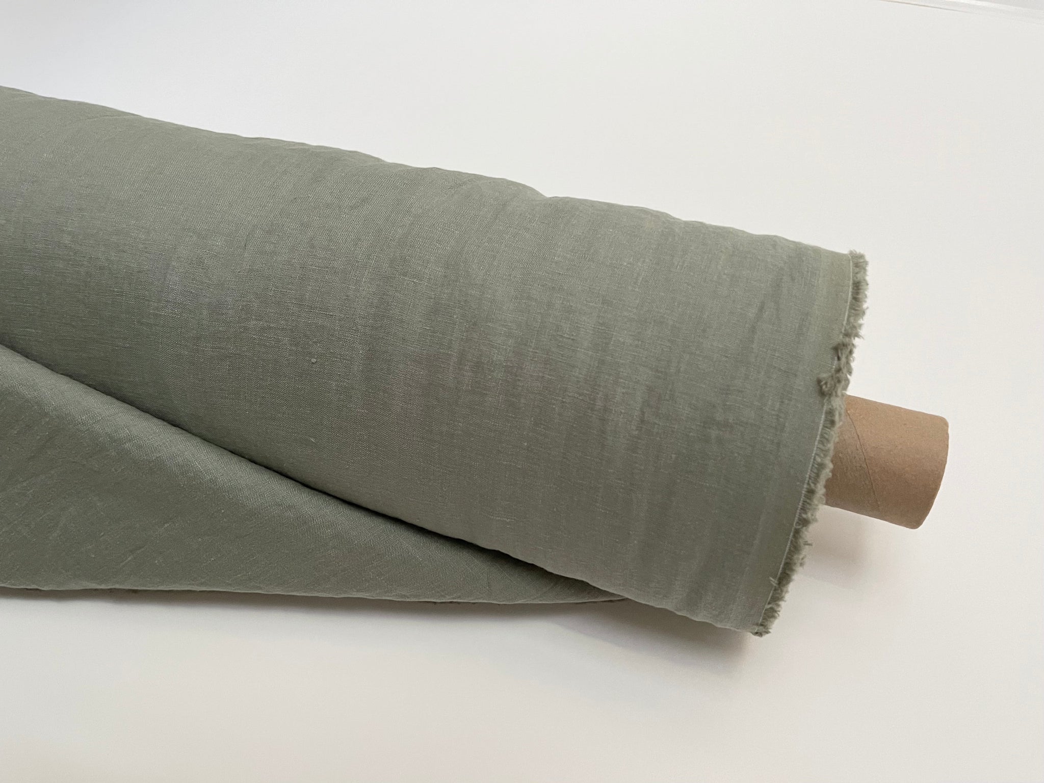 Sage Green Linen Fabric - Softened